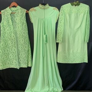 Vintage 1960s 3 piece lace dress
